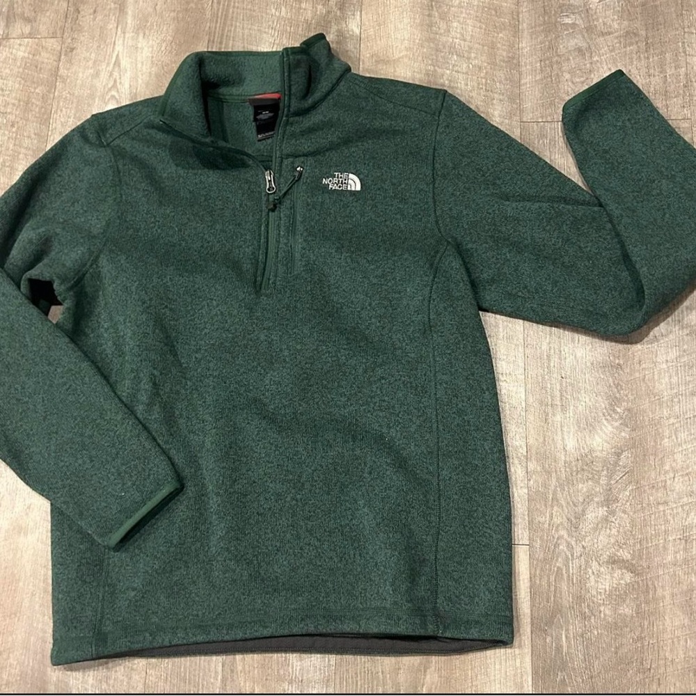 North Face Men's Large SDS 1/2 Zip Fleece Sweatshirt Jacket Pullover Green